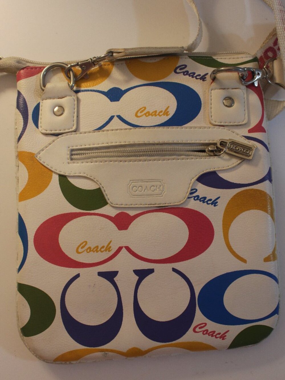 Coach White Multicolor Signature C Crossbody Bag